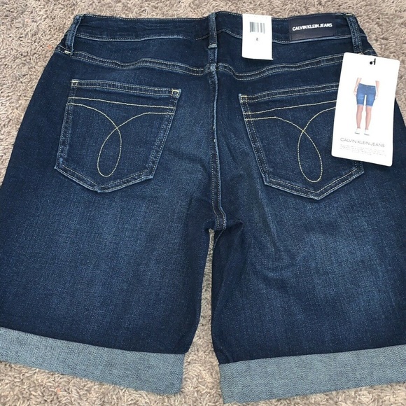 Calvin Klein Jean Denim Tiare Blue Bermuda Shorts - Picture 6 of 8